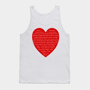 Teacher Appreciation Heart Adjectives Tank Top